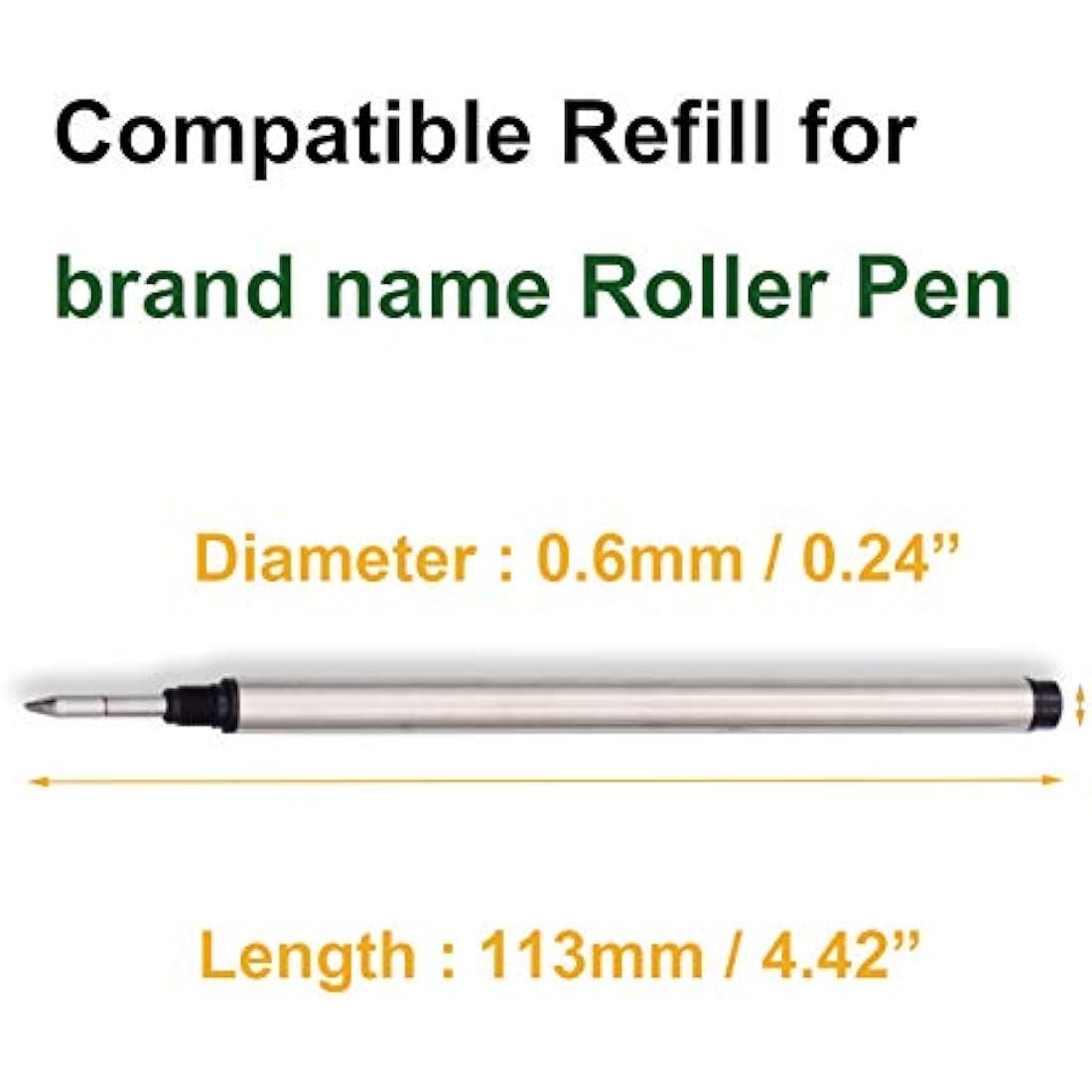 Jolof Store Rollerball Pen Refills – 10 Pack Blue & Black Medium 0.7mm