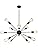 LynPon 12-Light Black Sputnik Chandelier - Modern Industrial Pendant Light