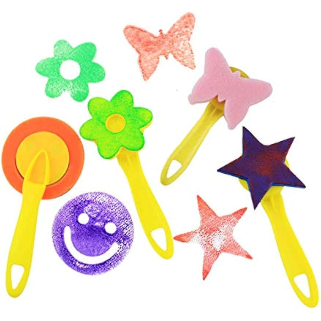60-Piece Kids Sponge Painting Kit with Waterproof Apron