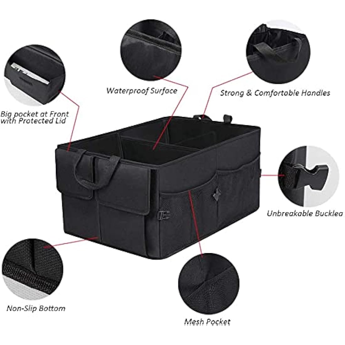 Car Boot Organiser | 60L Foldable 600D Oxford Trunk Bag