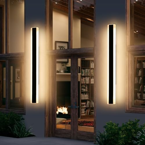 Mikeru 100cm Outdoor Wall Lights | 35W IP65 Waterproof LED Sconce 2-Pack