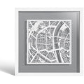 O3 Design Studio Cologne Marco de Papel para Mapas | White 9x9"