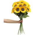 Laelfe 60cm Large Artificial Silk Sunflowers - 6 Pcs Long Stem Faux Decor