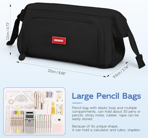 Mamowla Large Pencil Case | Durable Stationery Pouch for School