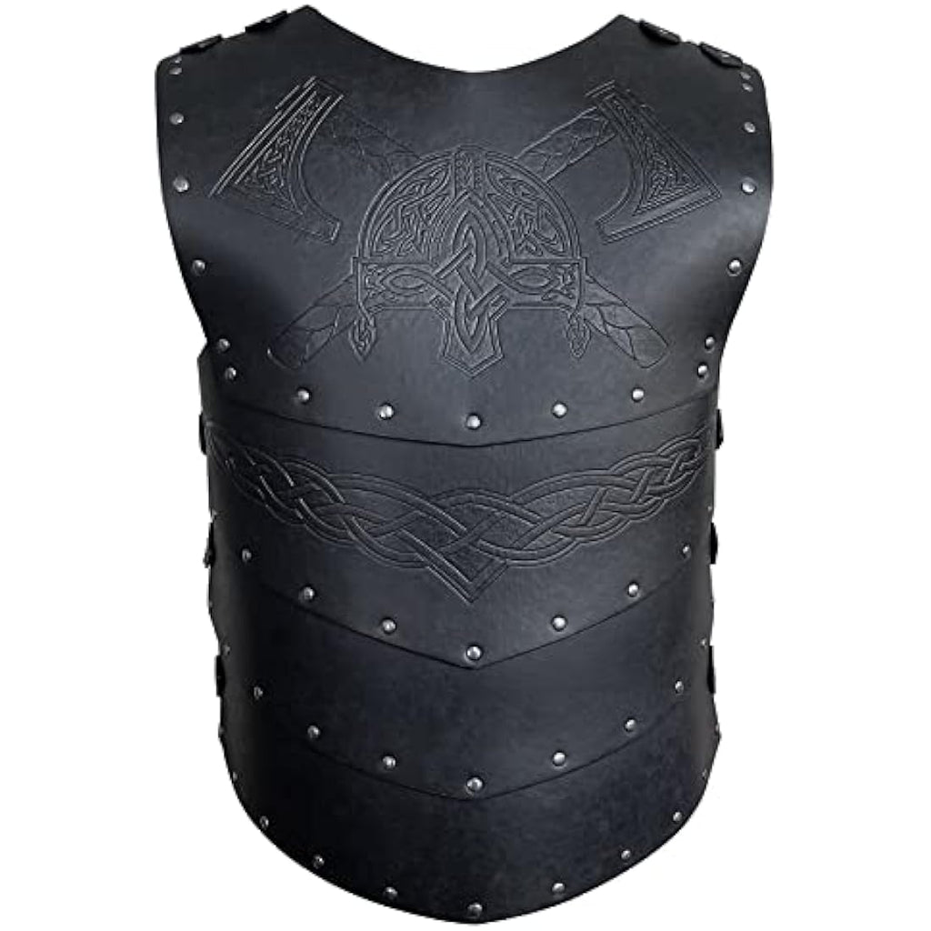 HiiFeuer Viking Chest Armor – Faux Leather Medieval Knight LARP Vest