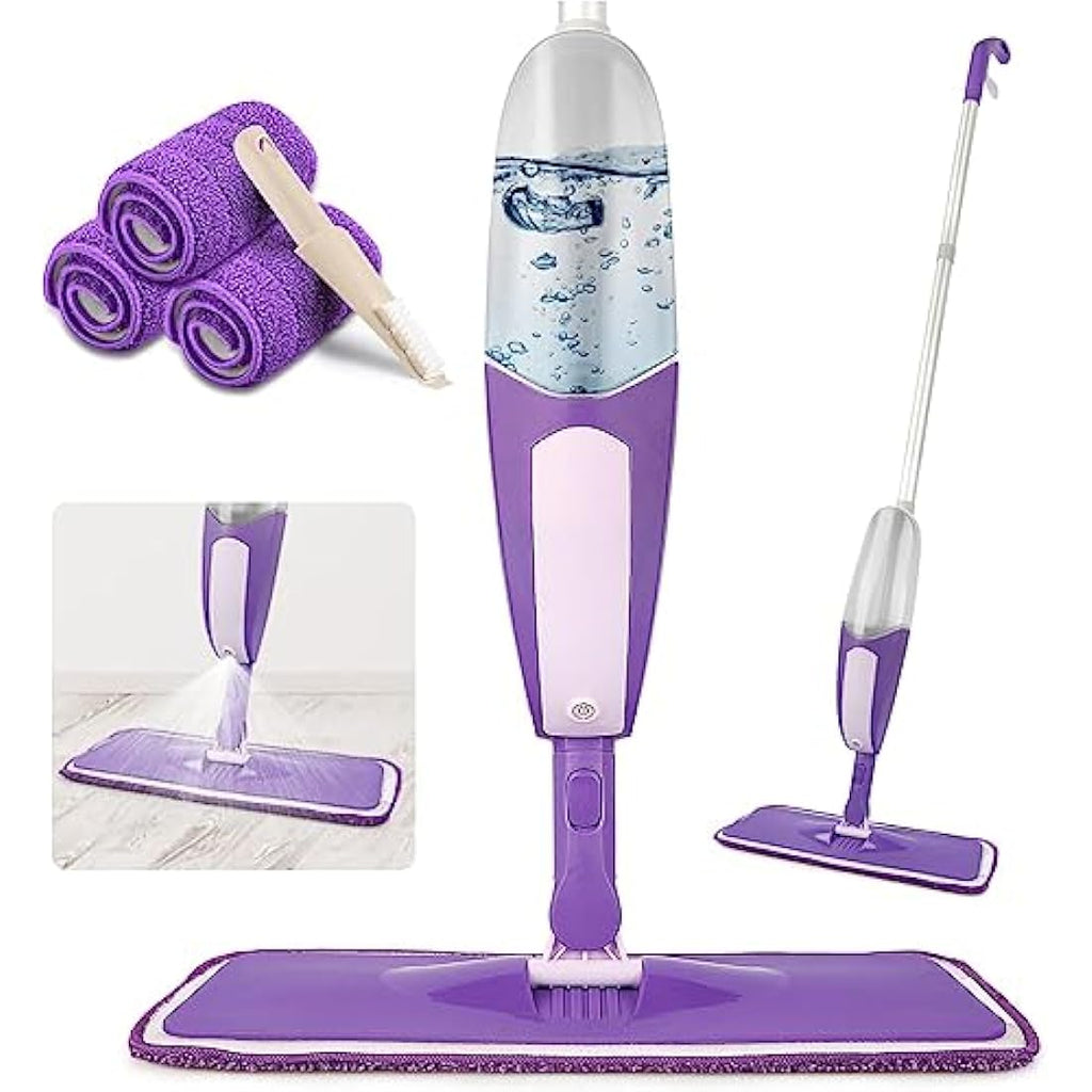 SEVENMAX Spray Mop for Floor Cleaning | Microfiber Wet Dry Mop with 3 Pads