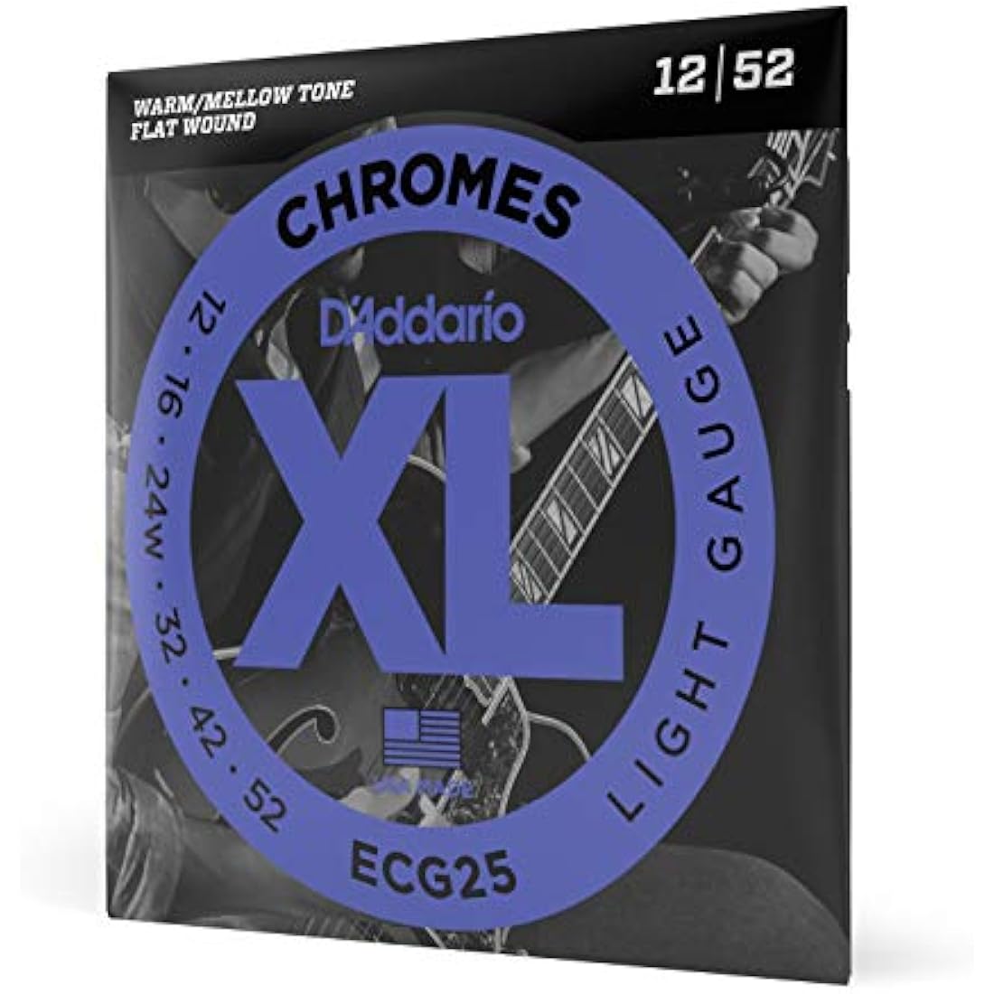 D'Addario XL Chromes Flat Wound Electric Guitar Strings | 12-52 Light