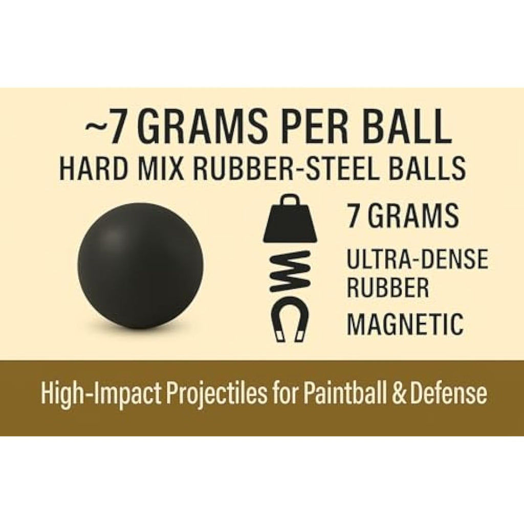 Jolof Store .68 Cal Rubber Steel Balls – 7g Heavy Defense Ammo (100ct)