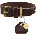 Hunter Sansibar Braided Leather Dog Collar - Dark Brown - Size 40