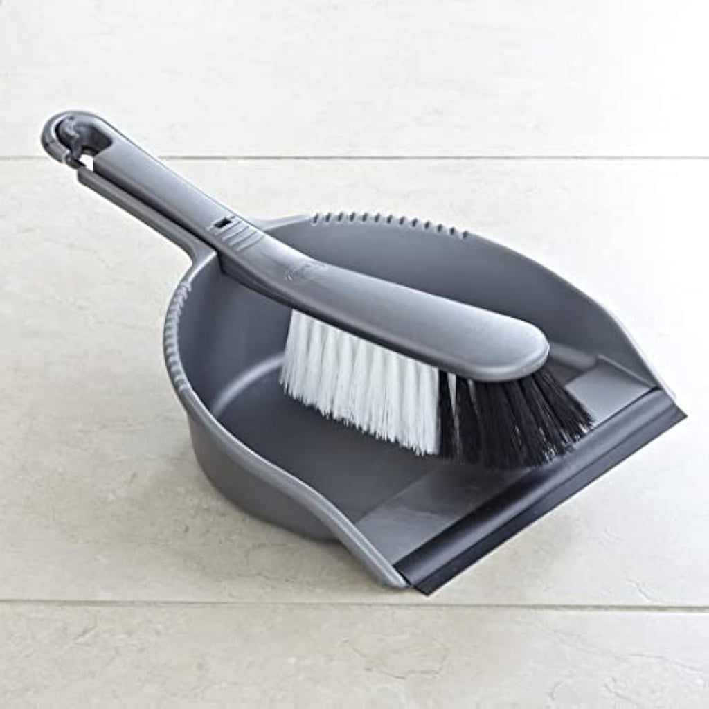 Addis Soft Dustpan and Brush Set – Metallic Heavy Duty Cleaning Tool