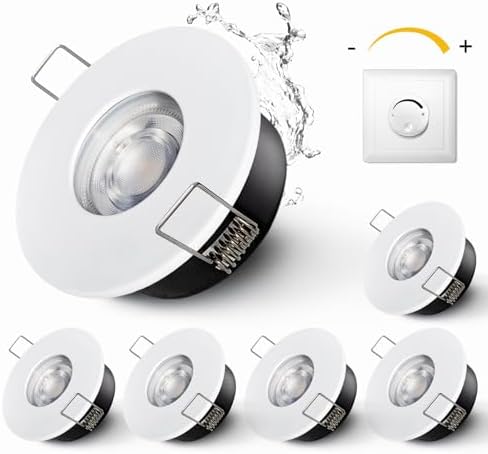 Sweier 6-Pack IP65 Waterproof Dimmable GU10 LED Recessed Downlights