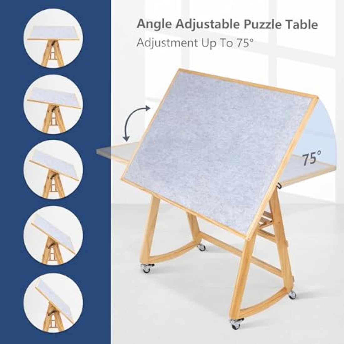 LAVIEVERT 1500 Piece Jigsaw Puzzle Table with Legs, Cover & Wheels