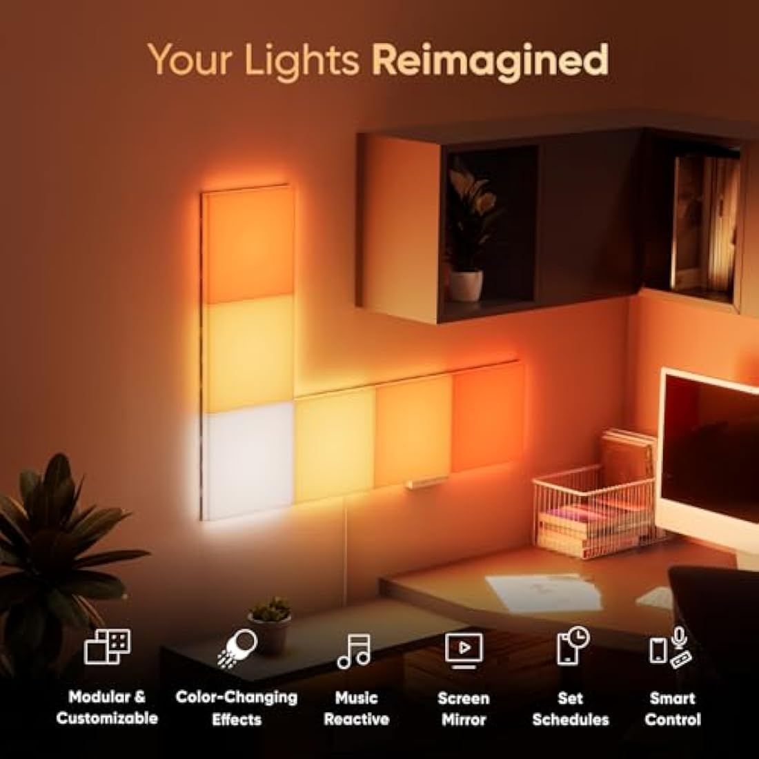 Nanoleaf Blocks 10-Pack Combo Starter Kit | RGBW LED Wall Light Panels