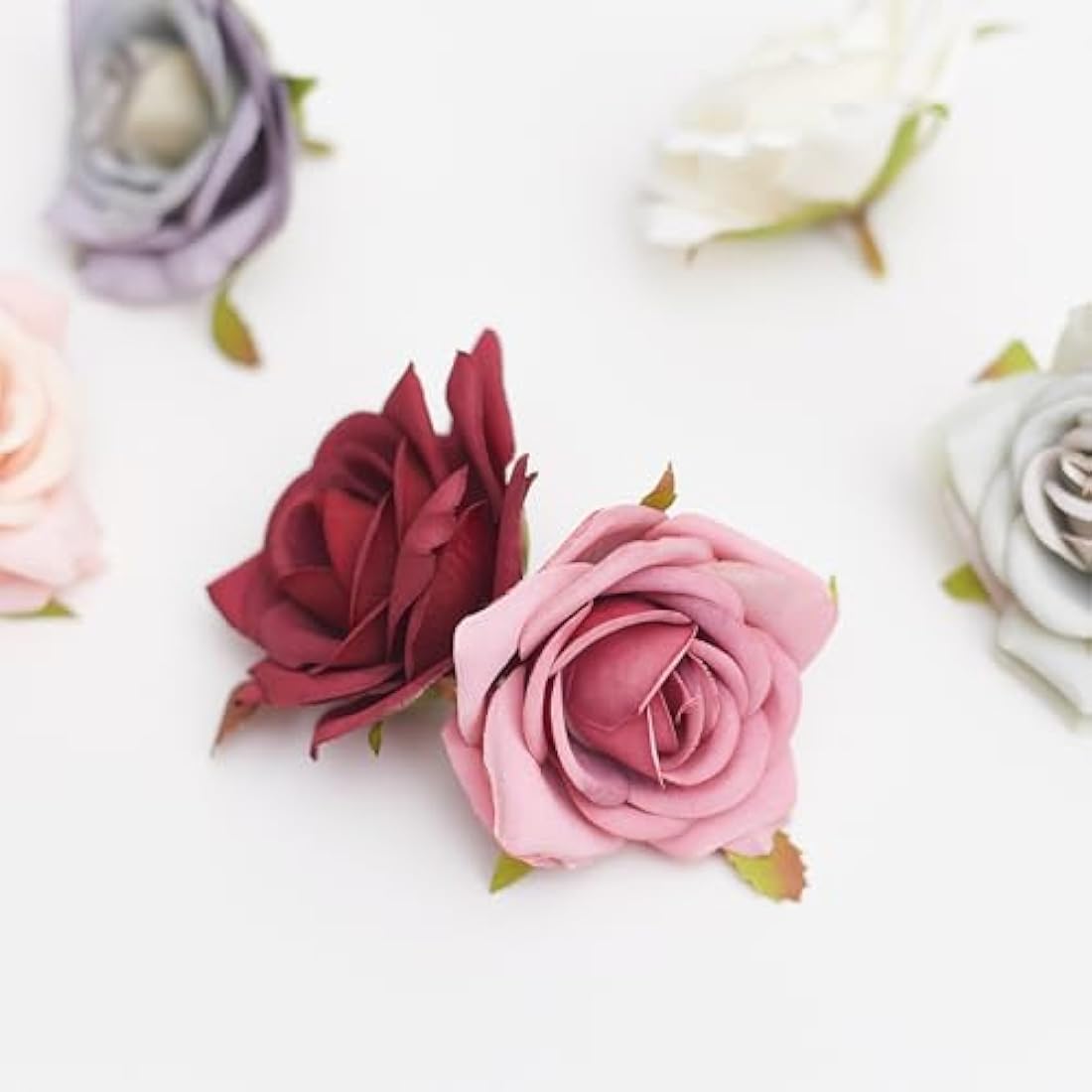 Jolof Store 10-Piece Silk Rose Heads - Realistic DIY Wedding Flowers