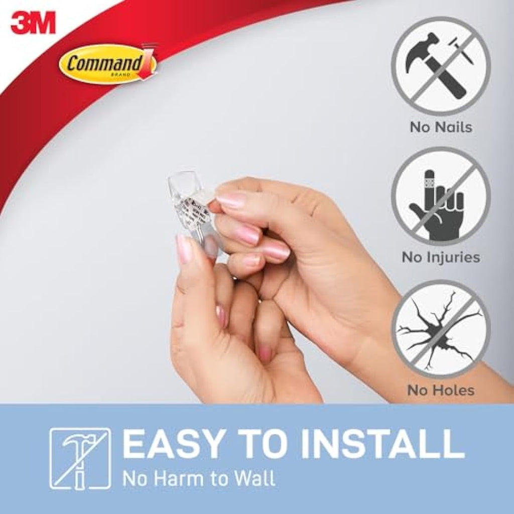 Command Clear Wire Hooks – 9 Pack Damage-Free Adhesive Wall Hangers