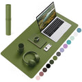 YSAGi Leather Desk Pad – Waterproof Non-Slip Office Writing Mat, Grass Green