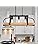 Jolof Store 3-Light Pot Rack Chandelier | Rustic Wood Grain Kitchen Island