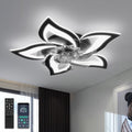 YUNLONG Flower Ceiling Fan with Light | Dimmable Low Profile Remote Fan