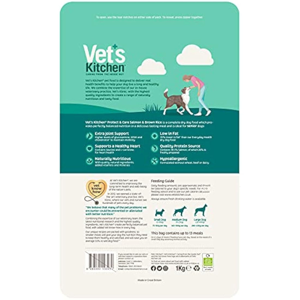 Vet's Kitchen Senior Dry Dog Food - Salmon & Brown Rice - 7.5kg