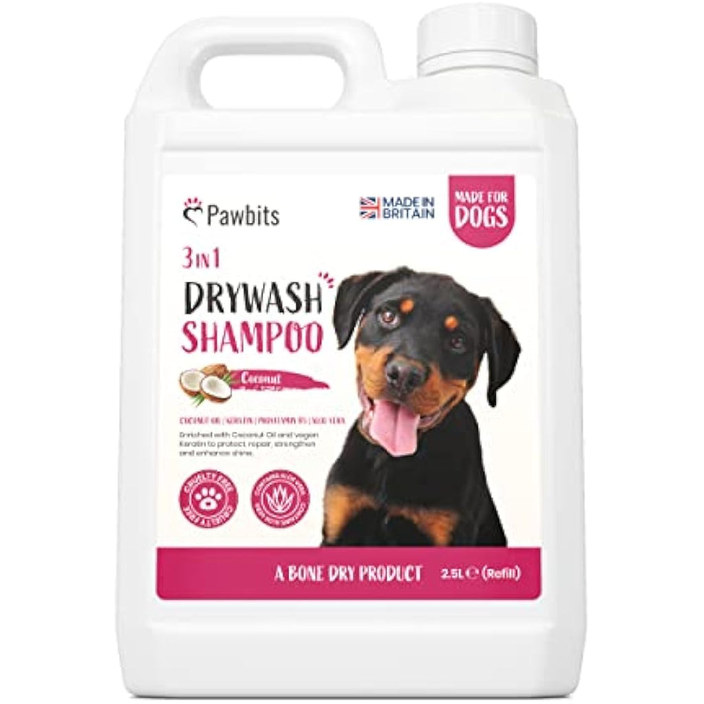 Pawbits Drywash Dog Shampoo – 3-in-1 Waterless Coconut Foam (2.5L)