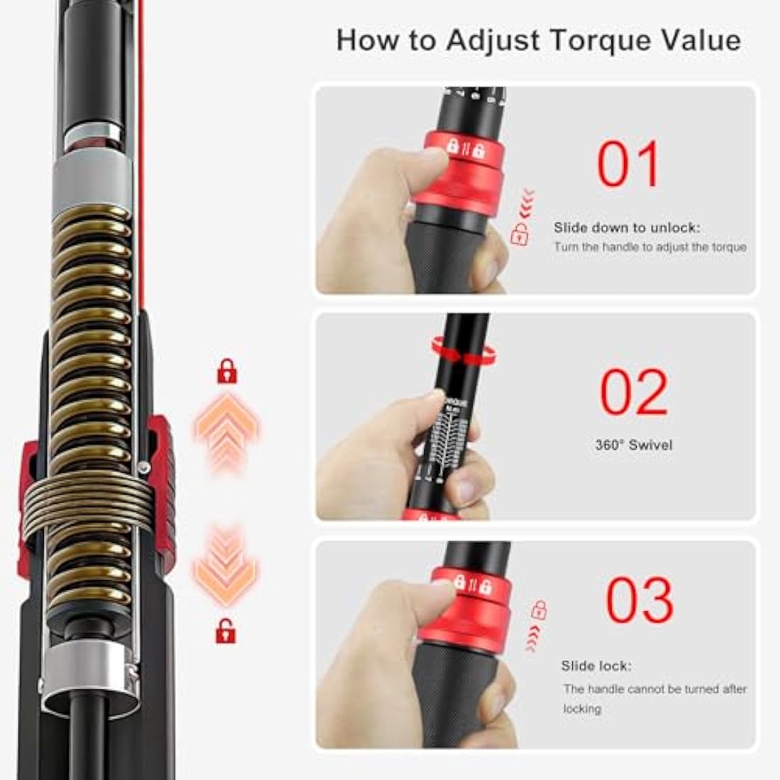 ATsafepro 1/2" Drive Torque Wrench Set | 20-230 Nm Dual-Direction Tool