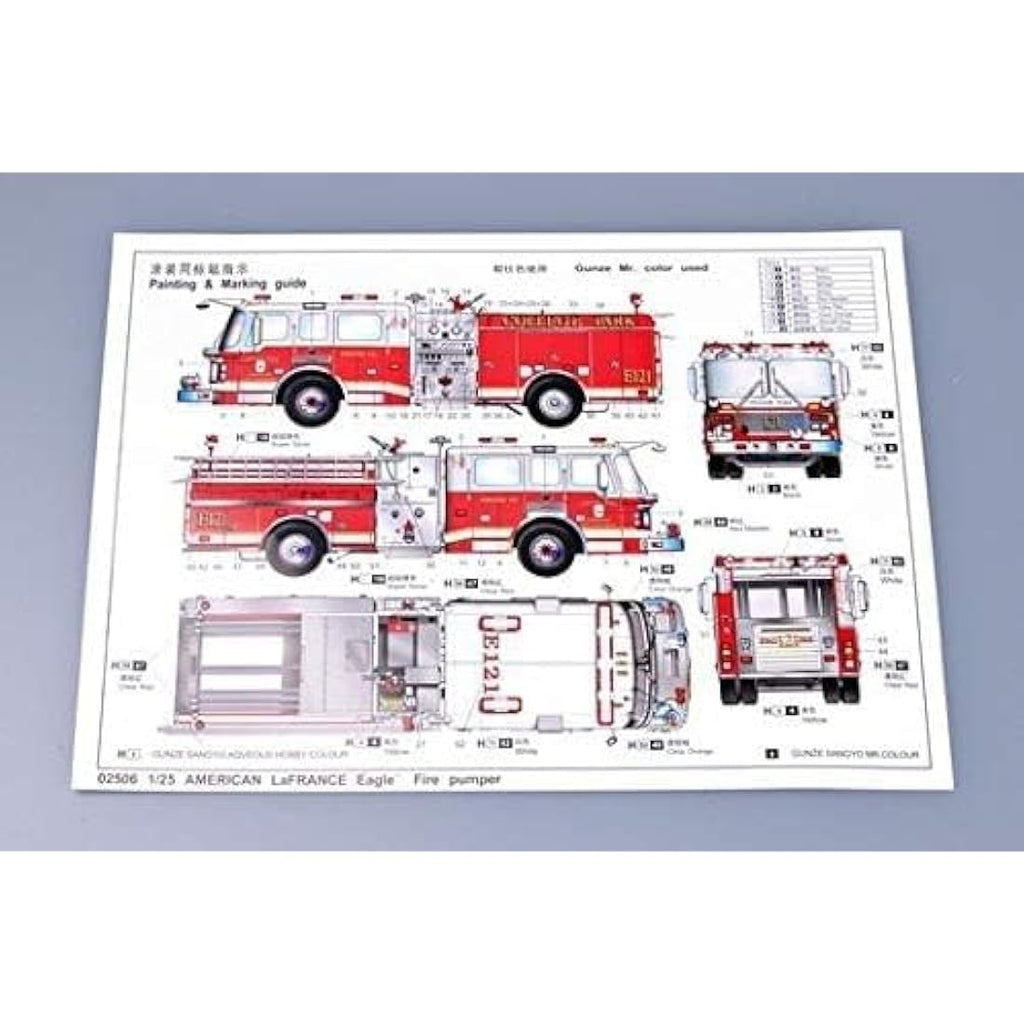 Trumpeter 1:25 American LaFrance 2002 Battalion Fire Engine Model Kit