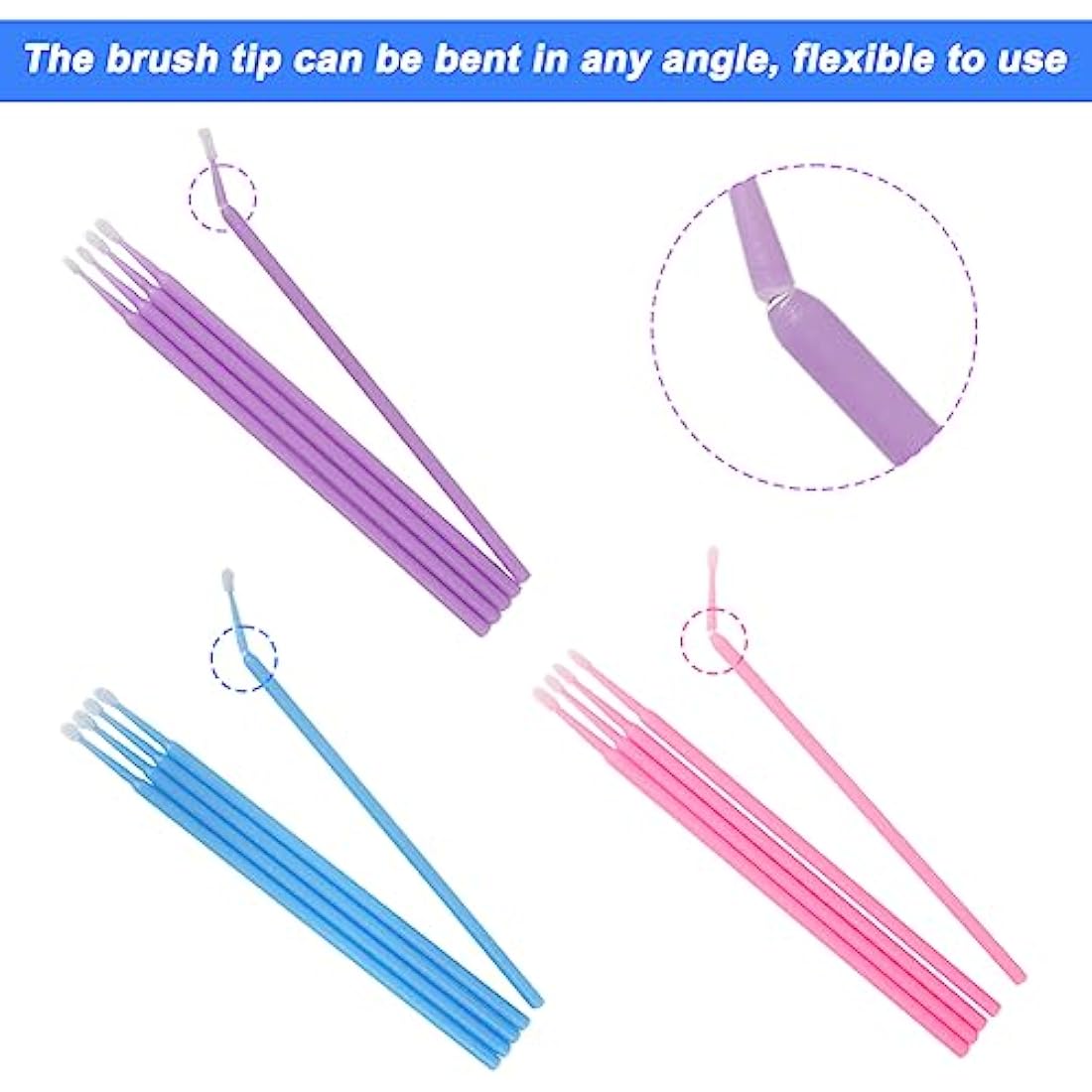Shintop 300pcs Micro Applicator Brushes | Disposable Eyelash & Dental Tips