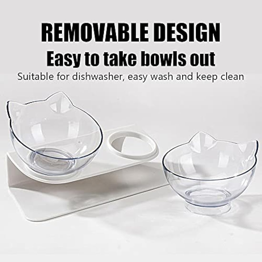 Raised Cat Bowl – 15° Tilted Anti-Vomiting Double Feeder