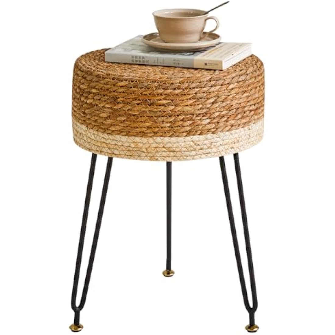 Jolof Store Natural Seagrass Footstool | Handwoven Vanity Makeup Stool