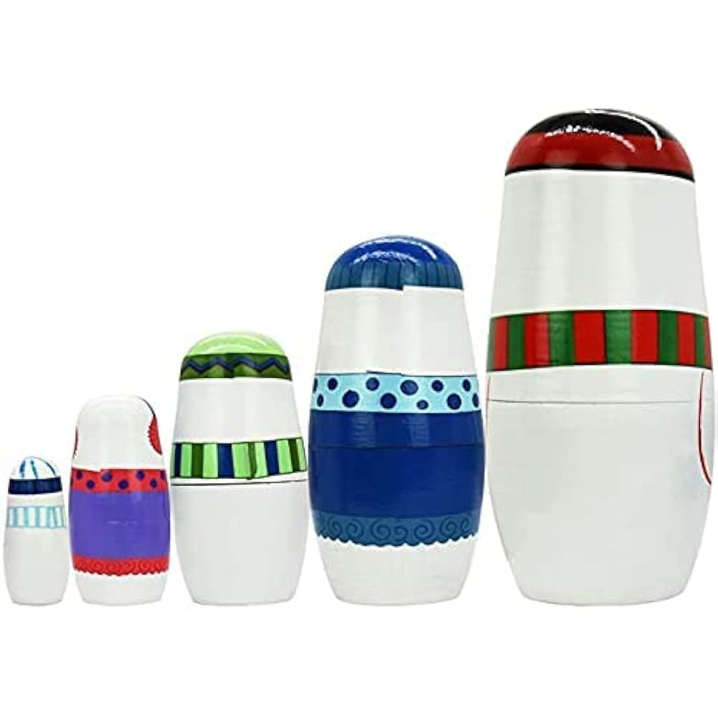 HYCLES Snowman Nesting Dolls | Wooden Matryoshka Toys for Kids Gifts