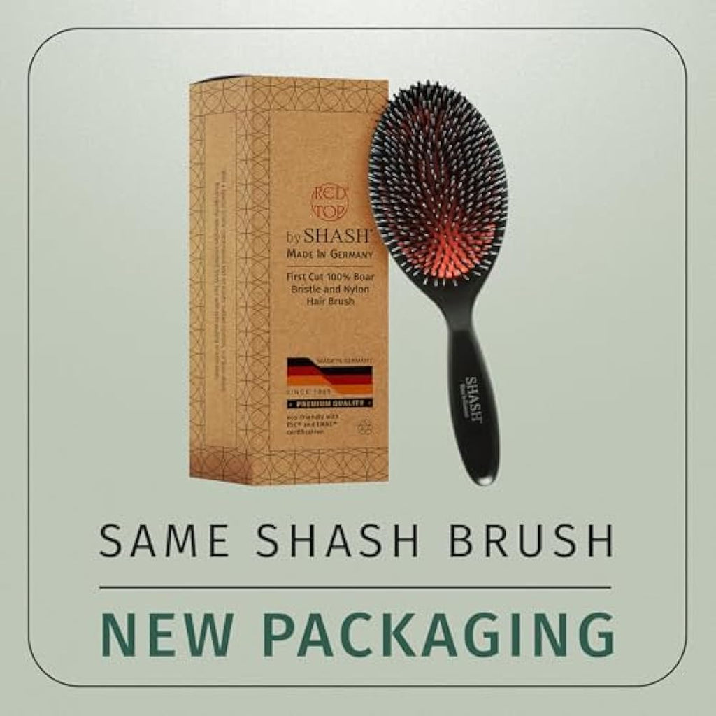 SHASH Boar & Nylon Bristle Hair Brush – Large Detangler for Thick Hair