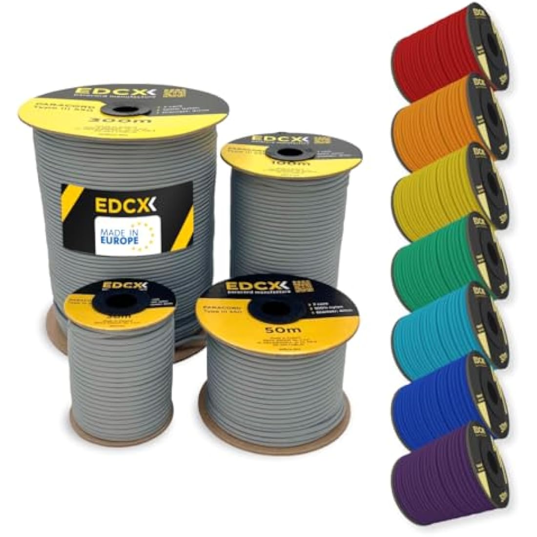 EDCX 550 Paracord – 4mm 7-Strand Nylon Rope for Camping and DIY