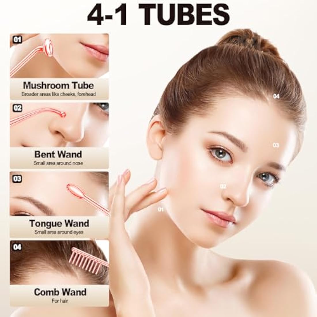 Blayram High Frequency Facial Wand – 4 Violet Tubes for Acne & Anti-Aging