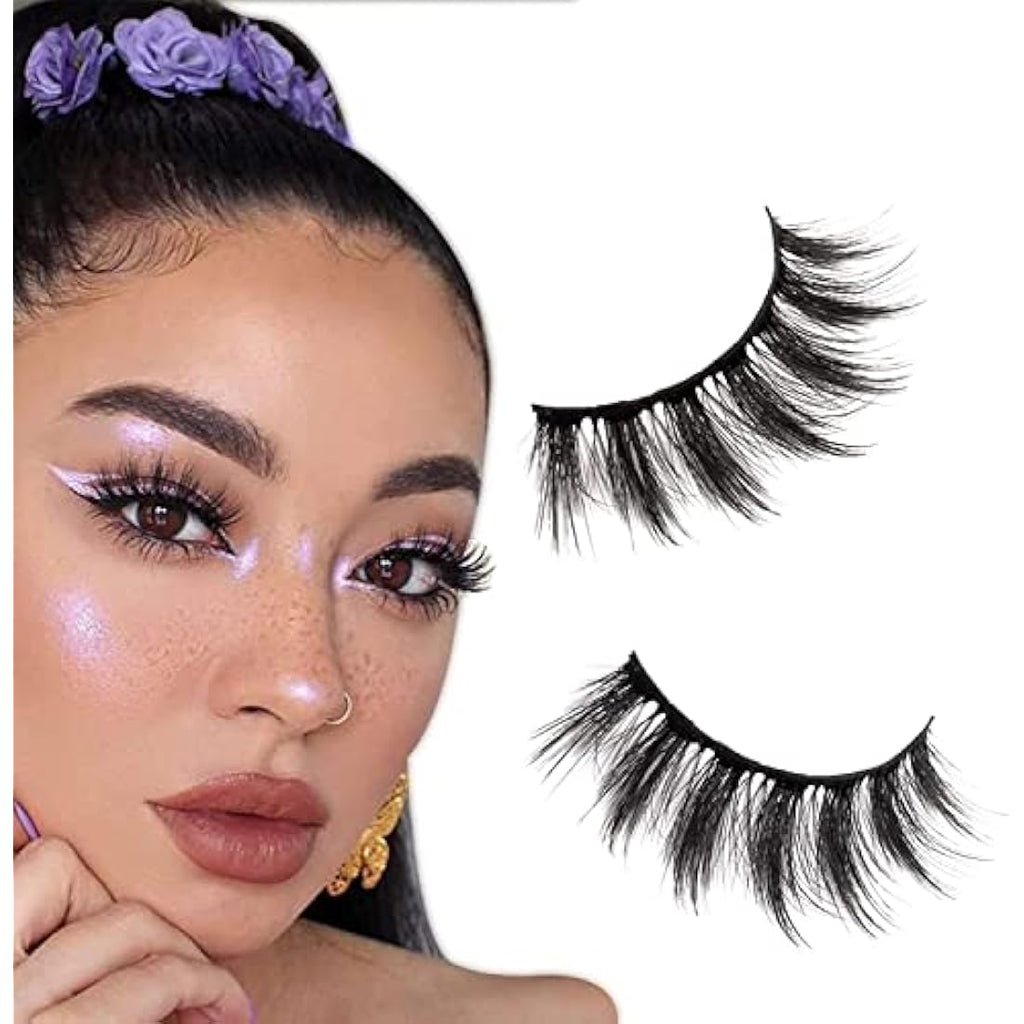 Jolof Store 3D Faux Mink Natural Wispy Eyelashes – 5 Pairs Pack