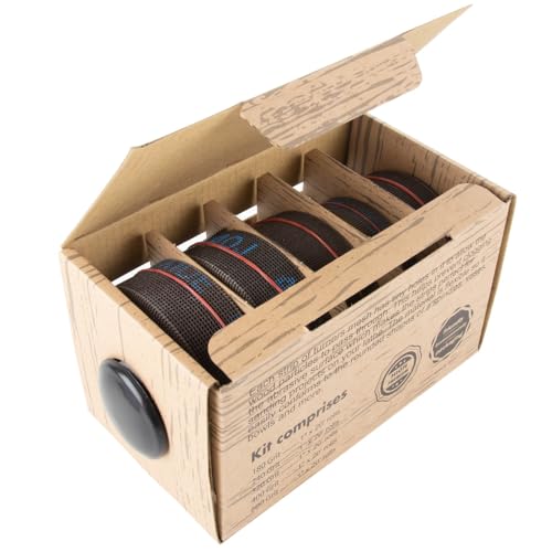 O'SKOOL Mesh Sanding Abrasive Roll Pack with Dispenser – 5 Grits for Lathes