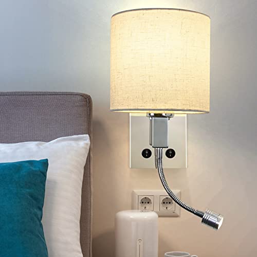 ZMH Modern LED Bedside Wall Lamp – Adjustable Reading Light with E27 Base