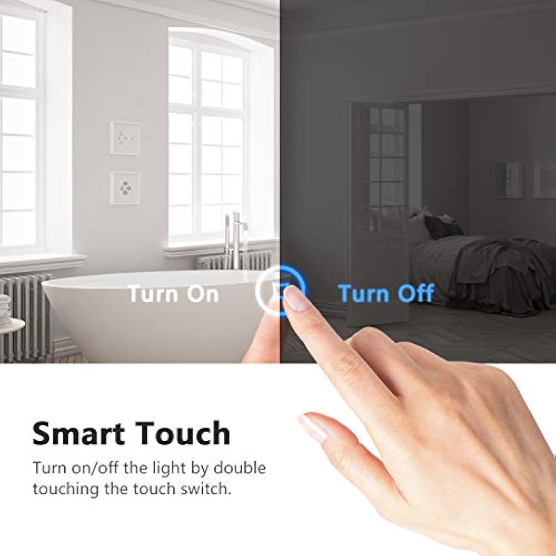 EMKE LED Bathroom Mirror 500x700mm - Anti-Fog Wall Mounted Touch Sensor