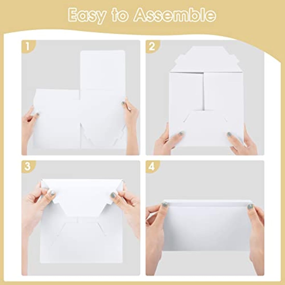 HOUSE DAY White Gift Boxes 20x20x10cm | 10 Pack Kraft Paper Cupcake Boxes