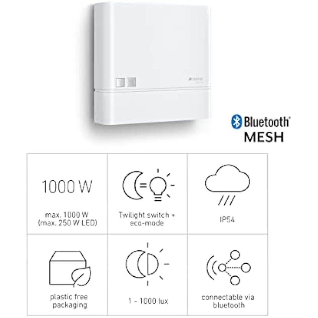 Steinel NightmatIQ Plus Twilight Sensor | Smart App Control - White