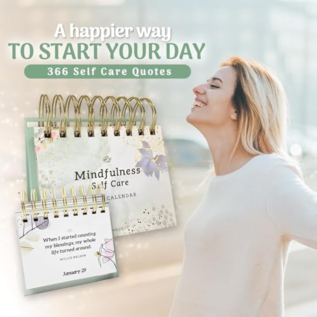 MESMOS 366 Daily Self Care Quotes Mindfulness Perpetual Desk Calendar