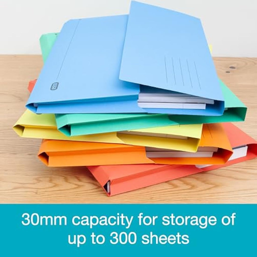 Elba Foolscap Document Wallets – Assorted Colours – Pack of 10