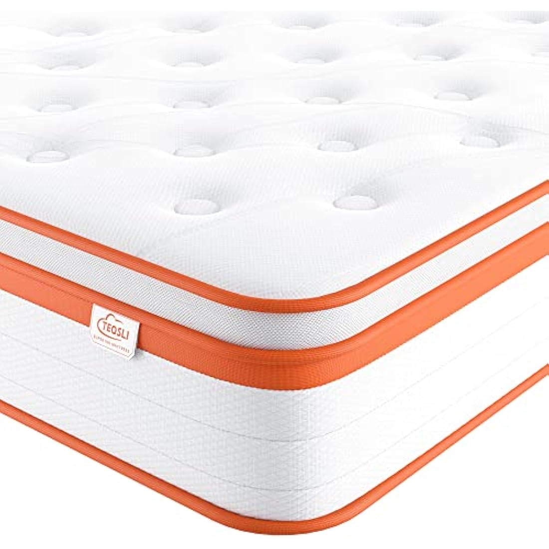 TeQsli 3FT Single Hybrid Mattress | 10 Inch Gel Memory Foam & Pocket Sprung