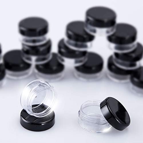 Jolof Store 60-Piece 5ml Clear Plastic Cosmetic Sample Jars for Makeup