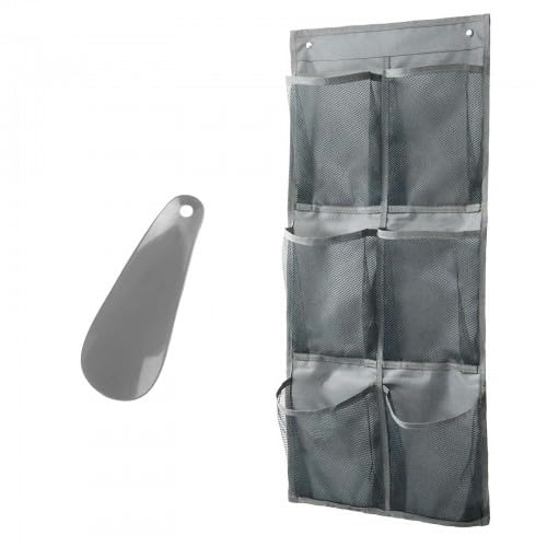 Naapesi 6-Pocket Over The Door Shoe Organiser – Breathable Mesh Shoe Rack for Space Saving Storage Up to Size 45 – Includes 2 Hooks & Shoe Horn - image 1