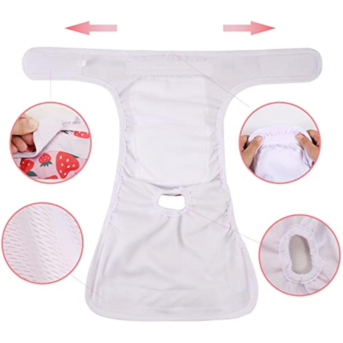 Medo Reusable Dog Diapers | 3-Pack Washable Female Puppy Wraps - Large