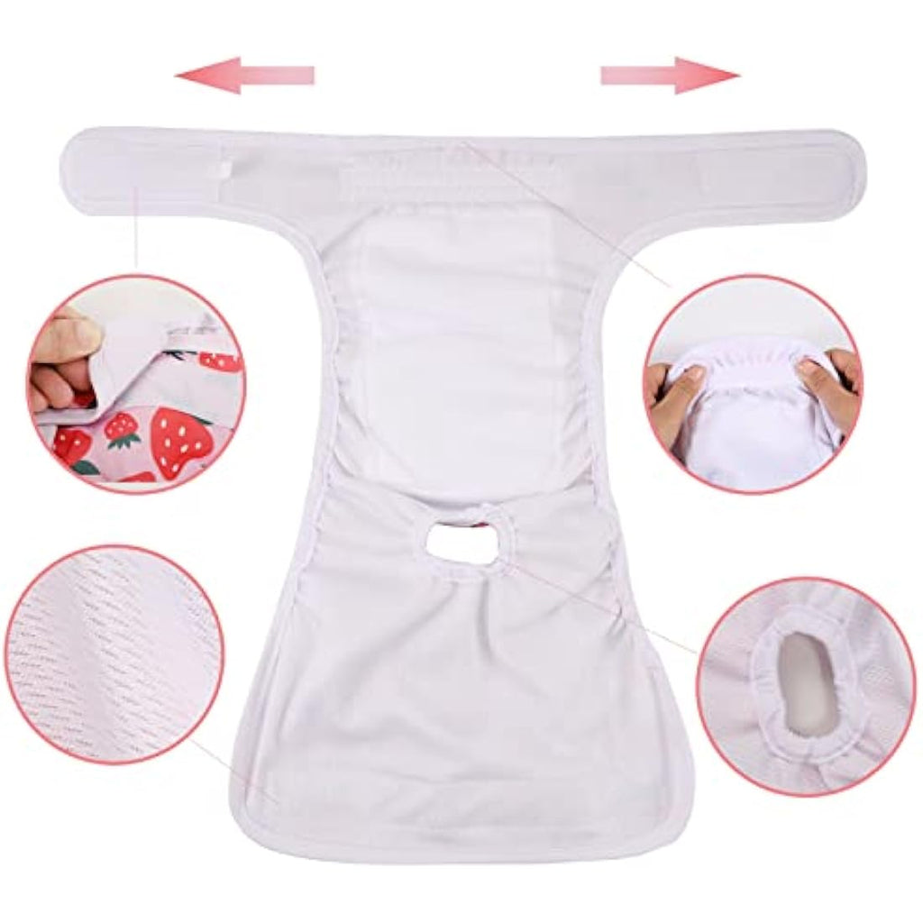 Medo Washable Dog Diapers – 3 Pack Reusable Female Puppy Nappies, Medium