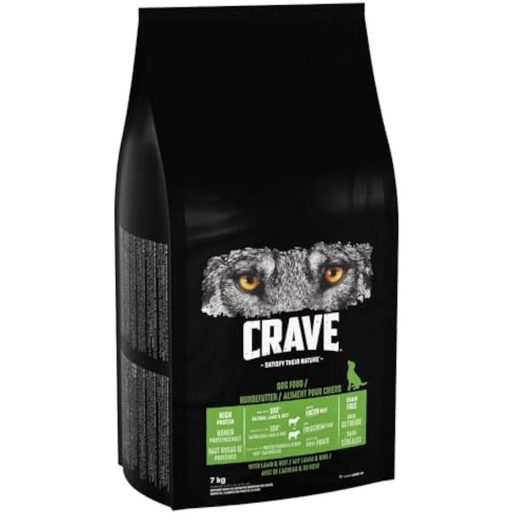 Crave High Protein Grain-Free Adult Dry Dog Food - Beef & Lamb, 7kg