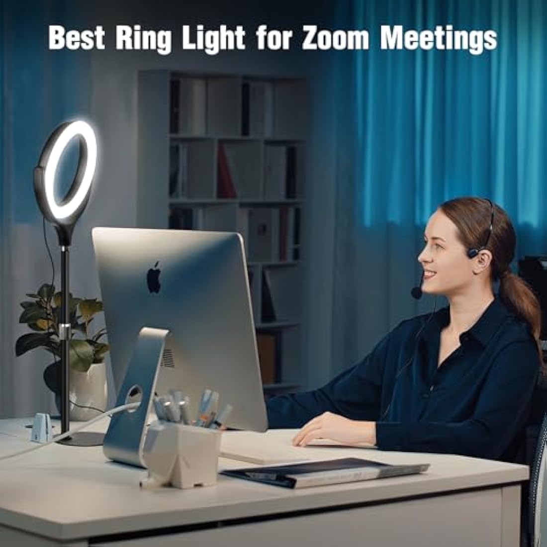 Evershop 7" Desk Ring Light with Stand & Phone Holder for Video Calls