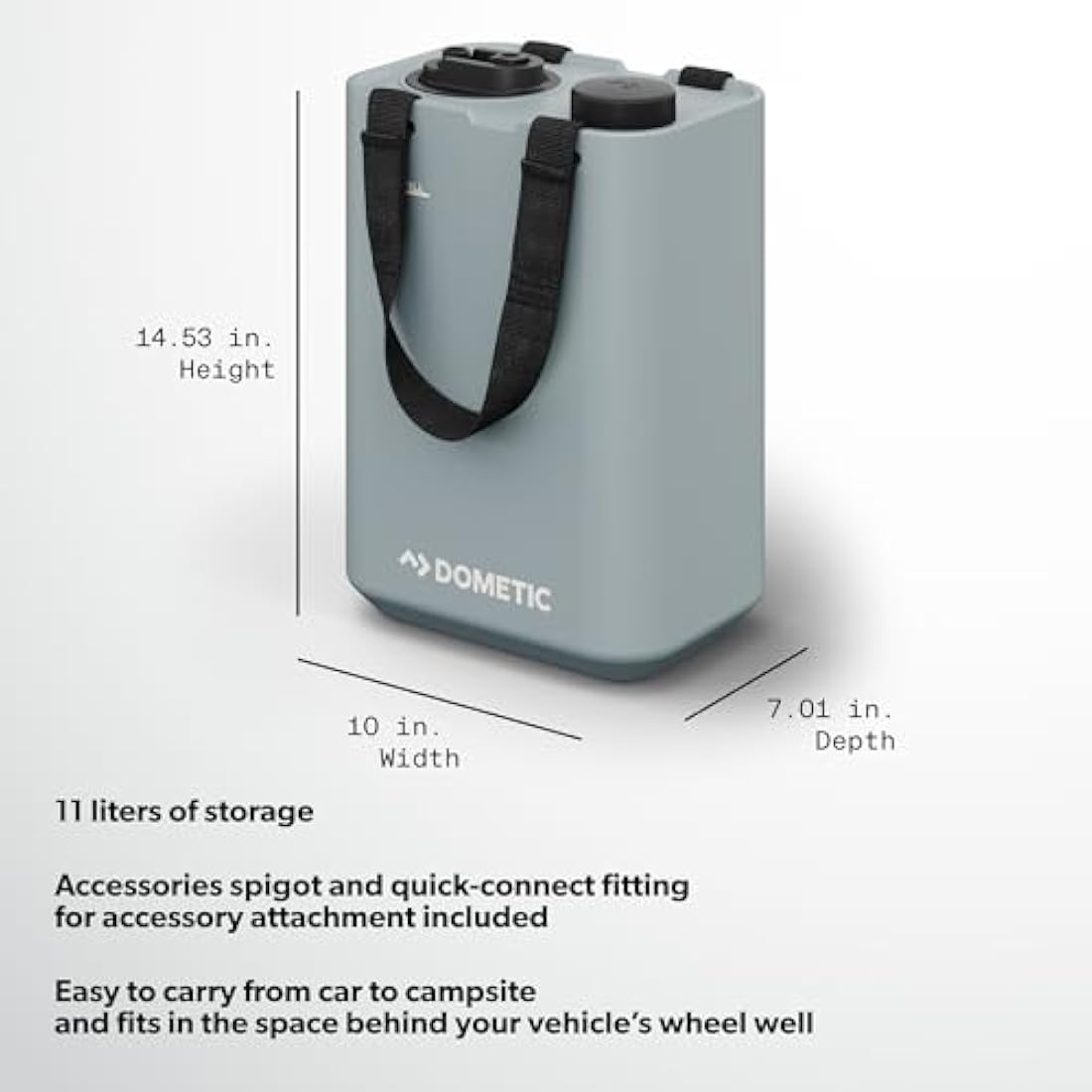 Dometic Go Hydration Water Jug – 11L BPA-Free Storage in Glacier