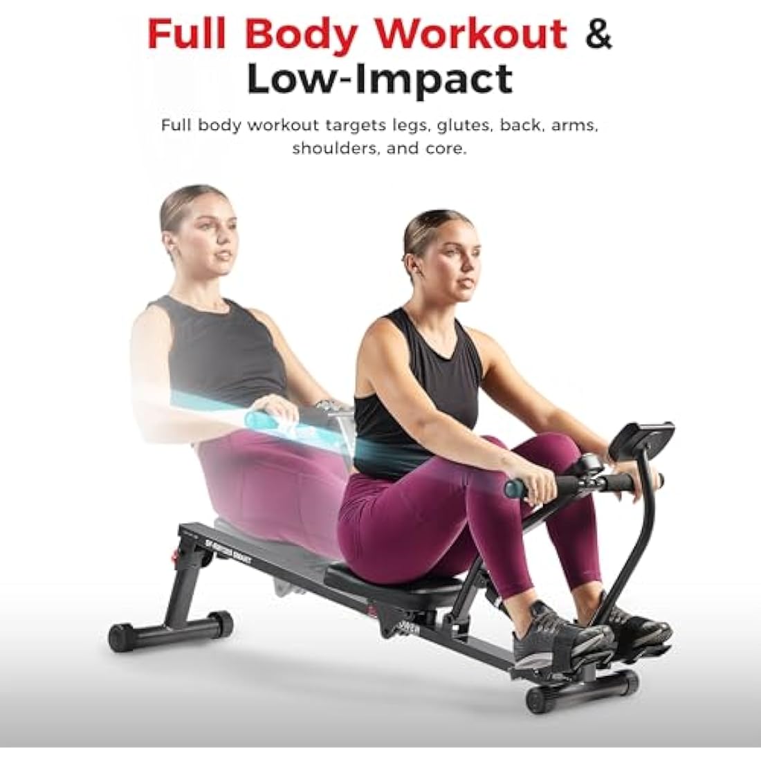 Sunny Health & Fitness Compact Rowing Machine - 12 Resistance Levels